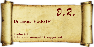 Drimus Rudolf névjegykártya
